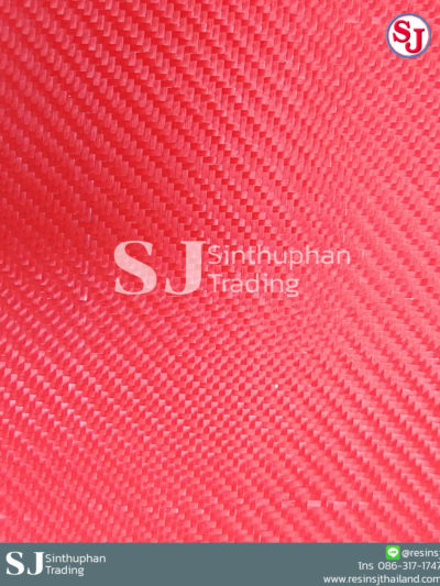 ผ้าคาร์บอน สีแดง Hybrid Kevlar Aluminum[Red]
