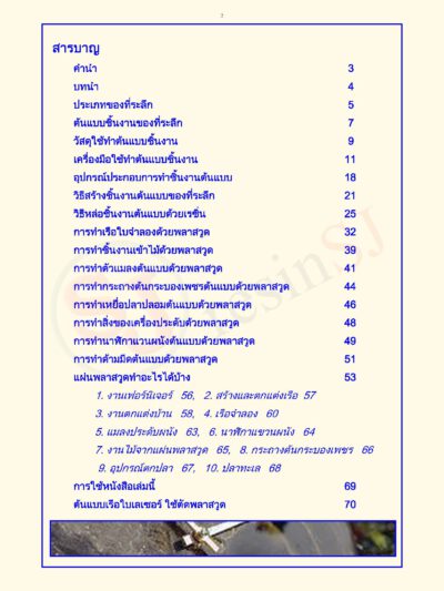 สารบัญ หนังสือเรซิ่นกับงานของที่ระลึก